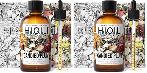 HIQILI Candied Plum Fragrance Oil for Diffuser, Candle & Soap Making, Personal Care Scenting, Gourmand Notes, Long-Lasting Scent - 1 Fl Oz (Pack of 2) by HIQILI