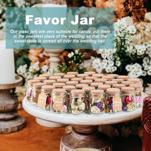 3.4 Oz Small Glass Jars With Lids, 40 Pack Wedding Favors