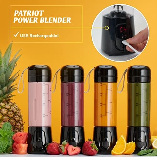 Patriot Power Blender, Portable, Cord-Free USB Rechargeable Mini Blender, Make Smoothies, Protein Shakes, Slushies for Kids & Margaritas On-The-Go, Gym, Camping - Image 2