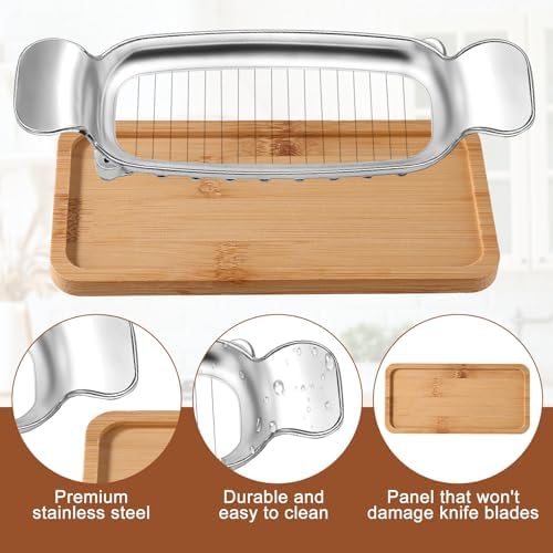 Stainless Steel Cheese Cutter and Butter Slicer with Tray - Image 3