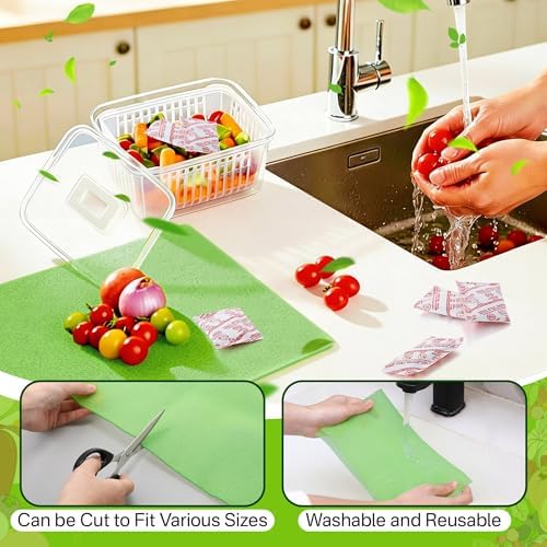 16 Pack Produce Saver Refill Kit with 5 Refrigerator Bin Liners