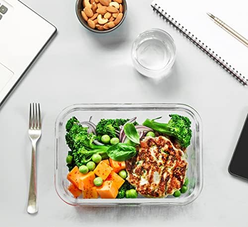 30 Piece Extra Large Glass Food Storage Containers with Lids,Gray