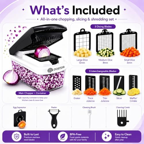 Compact Premium Vegetable Chopper Container Graded Stainless Steel & ABS