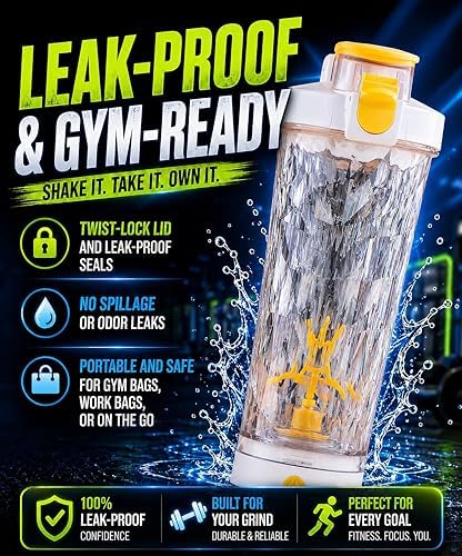 24 OZ Electric Protein Shaker Bottle, Rechargeable Mixer Cup with 7000 RPM Motor, Leak Proof BPAFree-Triton Sports Nutrition Bottle,Gym pre workout Shaker