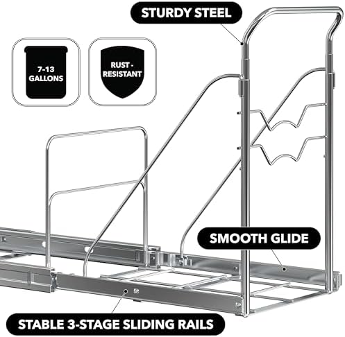 Pull Out Trash Can Shelf (for 7~13 Gal, Can Not Included)