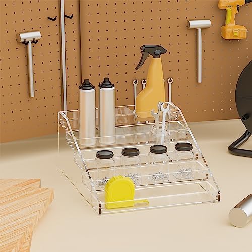 Wide Clear Acrylic Spice Rack for Countertops- 5 Tier