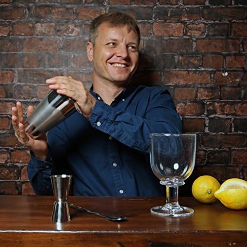 Professional Bartender Kit Cocktail Shaker Set | Bartending Tools & Accessories | Stainless Steel Martini Shaker, Strainer, Jigger, Pourers, Muddler, Mixing Spoon, Recipe Book & Velvet Bag