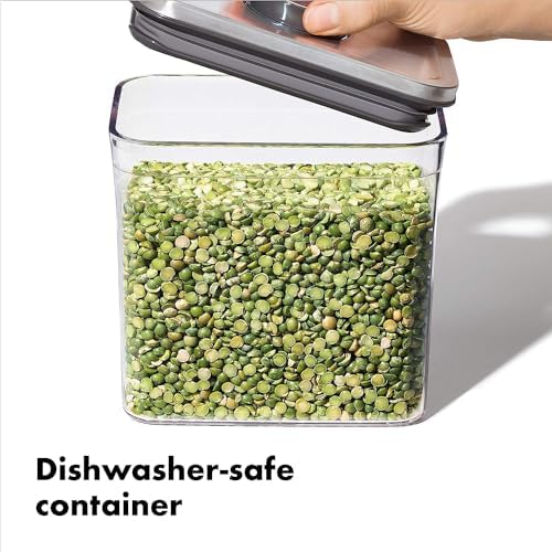 OXO Steel POP Food Storage Container 6-Piece Set with Labels, Grey
