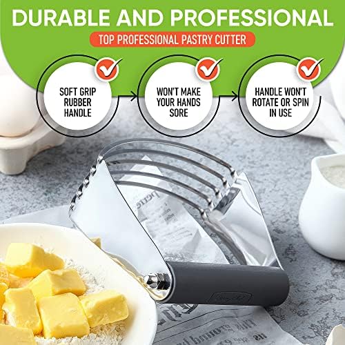 Spring Chef Large Dough Blender For Baking - Durable Pastry Blender - Gray - Image 5
