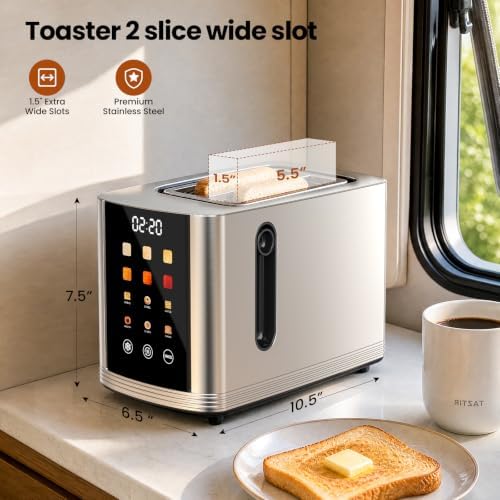 2 Slice Smart Toaster Touch Screen & Smoothie Blender Grinder Combo - Image 6
