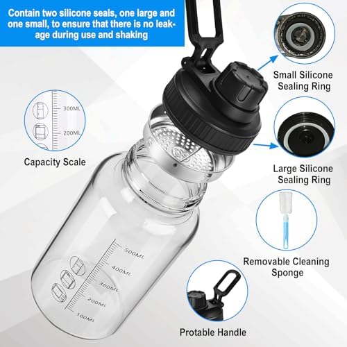 Glass Shaker Bottle for Fitness Protein Mixes 22oz