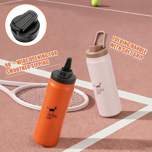 CHEERFUL GOAT Ceramic Water Bottle, Orange, 25oz - Image 4