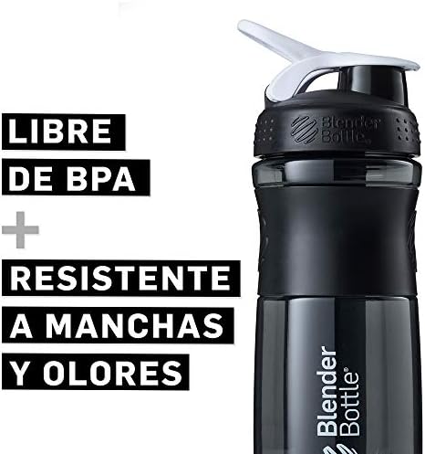 BlenderBottle SportMixer Tritan Grip Shaker Bottle, Transparent Black/White, 28-Ounce - Image 6