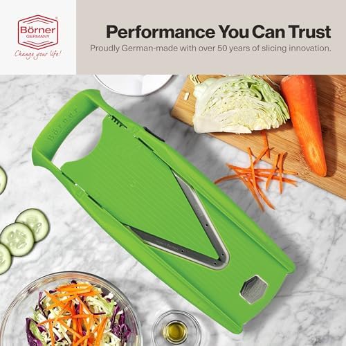 Borner V Power Vegetable Mandoline Slicer, Handheld Food Slicer 10-In-1 Kit