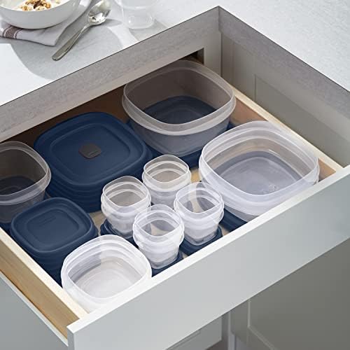 EasyFindLids Food Storage Containers in Special-Edition Insignia Blue, 42 Piece