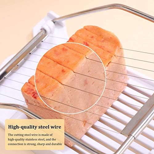 Slicer, Luncheon Meat Slicer Boiled Egg Fruit Soft Cheese Butter Slicers Cutter, Stainless Steel Wires, Cuts 10 Slices (White) - Image 2