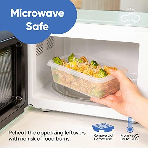 32 Piece Airtight Food Storage Containers with Easy Snap Lids, 16 Containers and Lids, Stackable Kitchen and Pantry Canisters for Meal Prep and Food Storage - Transparent