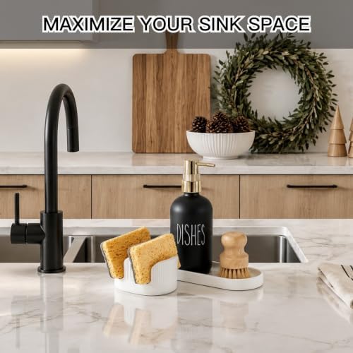 Diatomite Sponge Holder for Kitchen Sink, 3-in-1 Absorbent Organizer Set