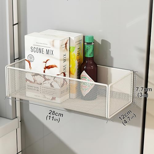 Magnetic Shelf Fridge Basket Bin for Washer Dryer Locker Whiteboard Cabinet