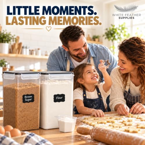 2 PC (8.5L/ 287 Oz) Extra Large Flour Sugar Storage Containers with Lids