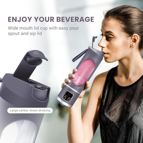 Portable Blender Cordless for Shakes and Smoothies,12 Blades USB Rechargeable Small Blender,16 oz Personal for Ice and Frozen Fruit,Compact and Easy to Clean,Ideal for Home and Travel (Purple) - Image 6