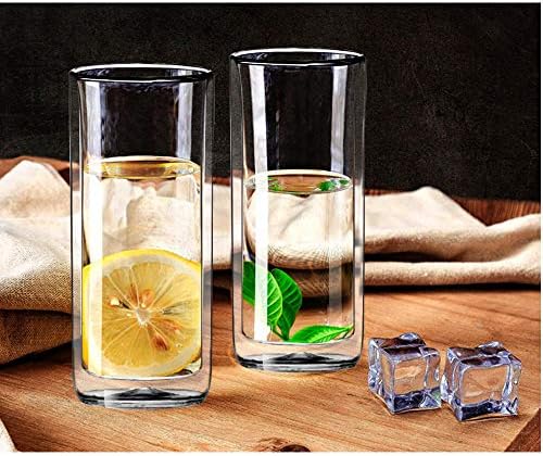 (Set of 2) 20oz (600ml) Ultra Clear Strong Double Wall Insulated Thermo Glass Tumbler V3 Highball Glass for Beer/cocktail/lemonade/iced Tea/Smoothie (Real Borosilicate Glass, Not Plastic)