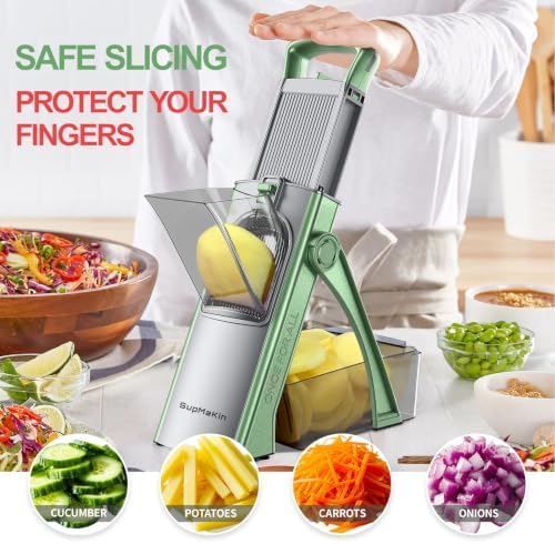 SupMaKin Safe Mandoline Slicer Plus for Kitchen Adjustable Vegetable Slicer - Image 3