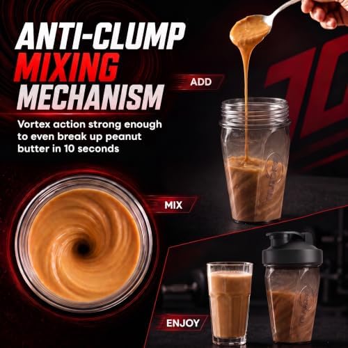 Vortex Protein Shaker Bottle 24 oz/700ml - Premium BPA-Free Pre-Workout Shaker Cup for Protein Shakes & Smoothies, Leak-Proof & Durable Bottle-Shakers for Active Lifestyles - Image 3