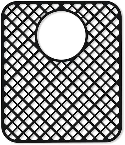 2 Pack Silicone Sink Protectors for Kitchen Sink, Trellis 13x11 Black