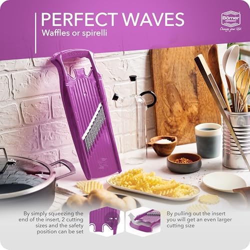 BORNER Wave waffle PowerLine | Vegetable Grater Börner - Quality Made in Germany, Color:Violett - Image 5
