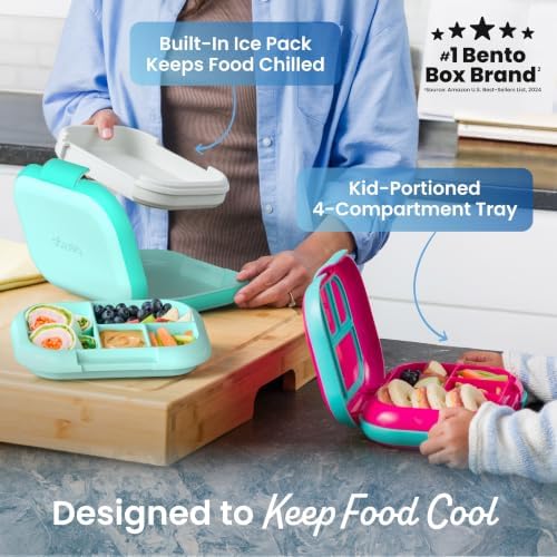 Chill Kids 4-Compartment Bento Box Leakproof Lunch Box