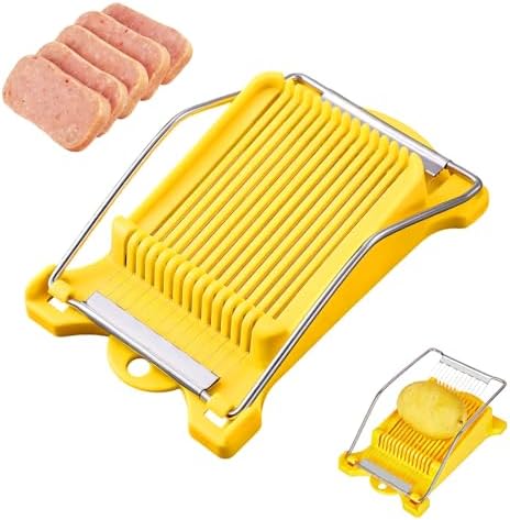 Spam Cutter Luncheon Meat Slicer,Egg Slicer Cutter for Hard Boiled Eggs,10/14 Slices Stainless Steel Wires (Yellow, 14 Slices Wires) by Unknown
