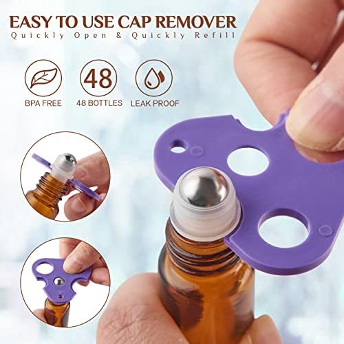 Hoa Kinh 10ml 24Pack Roller Bottles for Essential Oils Amber Roller Bottle - Image 6