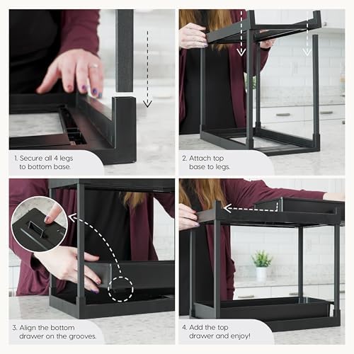 Under Sink Organizer, 2 Pack, Pull Out Storage Drawers