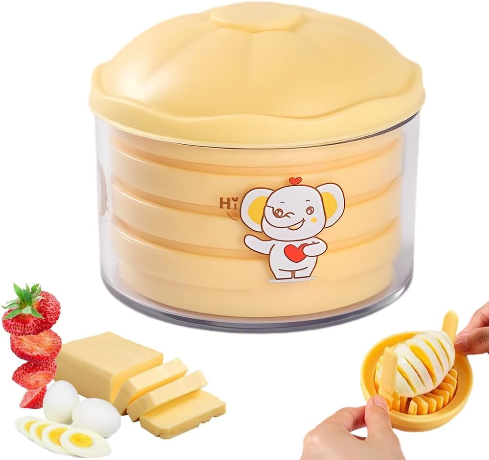 4 In 1 Egg Slicer for Hard Boiled Eggs, Egg Cutter with Stainless Steel Wires, Multifunctional Kitchen Tool for Slicing Wedging Quartering, Also Cuts Strawberries Kiwifruit Mushroom (1PCS)
