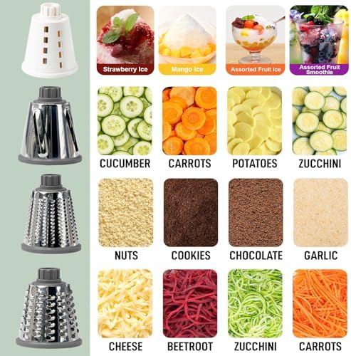 Rotary Cheese Grater with Handle, Multifunctional Cheese Shredder