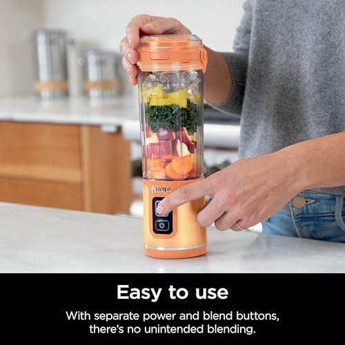 Ninja Blast Portable Blender, Cordless,18oz Vessel, Apricot, BC151AO - Image 4