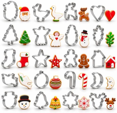 Mini Christmas Cookie Cutters Set,20PCS Stainless Steel Cookie Cutters by PTaizjjz