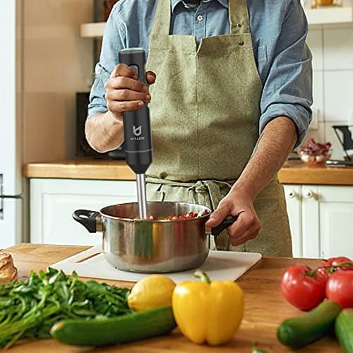 Cordless Hand Blender with Chopper for Smoothies, Baby Food & Soups