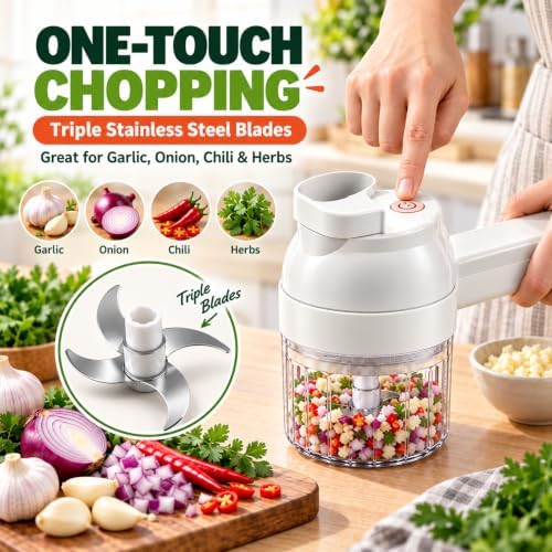 Handheld Wireless Electric Vegetable Chopper,Multi-Function Food Processor - Image 3