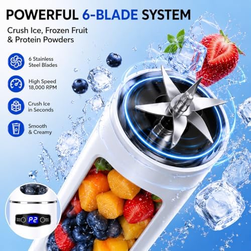 Portable Blender, 20oz, 6-Blade Smoothie Maker Cup