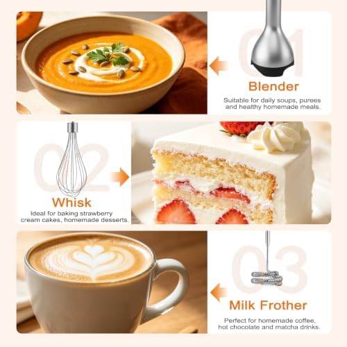 3-in-1 Immersion Blender 1200W 5-Speed Set