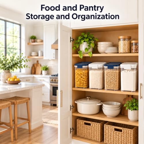 Rice Storage Container 10-15 Lbs, Airtight Flour Dry Food Bin with Scoop