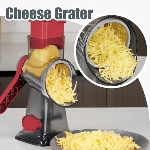 KEOUKE Rotary Cheese Grater, Hand Crank Shredder Slicer - Image 6