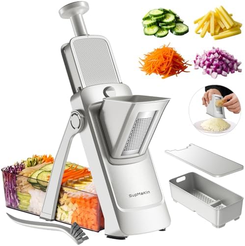 Safe Mandoline Slicer, 8 in 1 Vegetables Slicer and Chopper