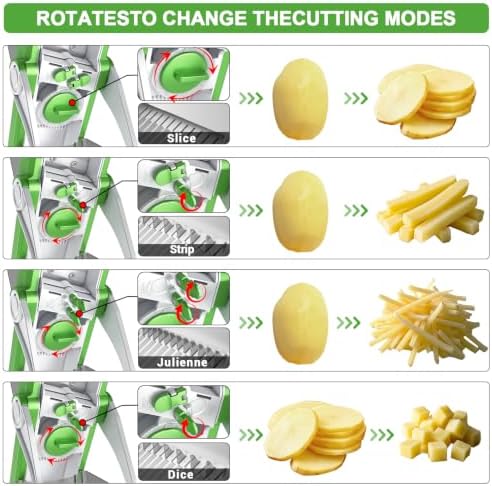 Safe Potato Slicer, Chips French Fry Cutter Adjustable 1-8 mm