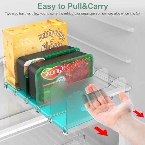 Freezer Organizer,12" Visible Fridge Organizer Rack with Removable Dividers