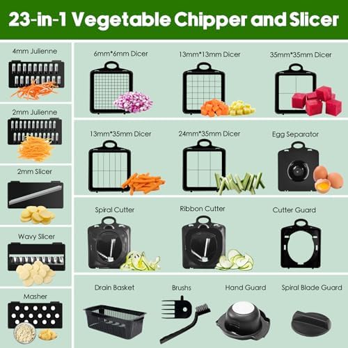 Multi 23-in-1 Pro Vegetable Chopper & Mandoline Slicer, 10 Blade-in-1 - Image 5
