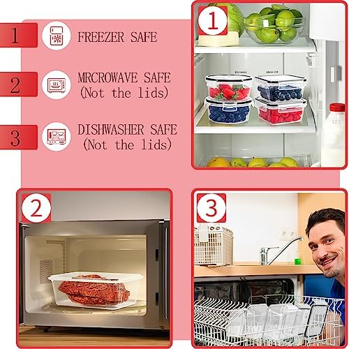 36 Pack Food Storage Containers (18 Airtight Kitchen Storage & 18 Lids), Plastic BPA-Free Meal Prep Container for Pantry Organizers and Storage with Free Labels & Marker