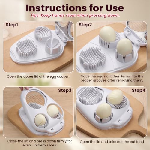 3-in-1 Hard Boiled Egg Slicer with Cleaning Brush, Dishwasher Safe - Image 5